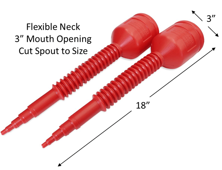 Wide Mouth Flexible Funnel for Gas, Oil and Engine Fluids 2 - Pack | MM22F, MM22F | MowMore