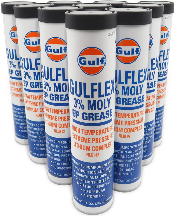 Gulflex Hi - Temp, EP, NLGI 2 Grease, Case of 10, 14 oz Cartridges| GULF14case, GULF14case | MowMore